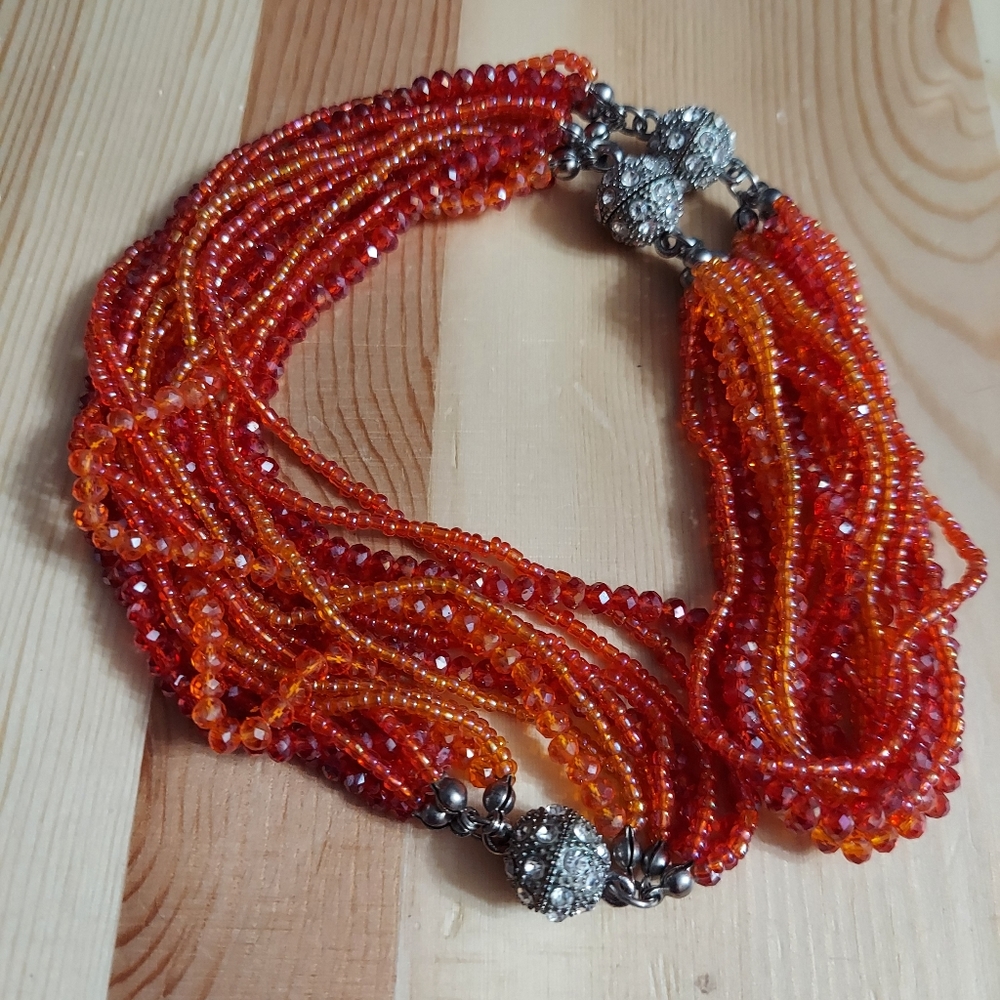 Premier Designs Red Orange & Silver Crystal… - Picture 12 of 12